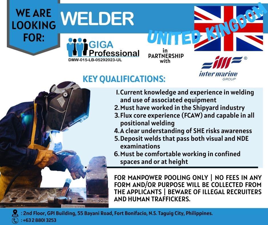 Are you looking for a promising career in the Metal Works industry in the United Kingdom? Join our community of skilled Welders today! Our agency is dedicated to providing excellent opportunities for career growth and development to all our applicants. Apply now and become part of our client's mission to provide quality metal works services. Don't miss out on this opportunity to take your career to the next level!